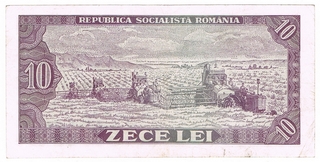 Roumanie - billet de 10 lei, série 1966