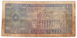 Roumanie - billet de 100 lei, s�rie 1966