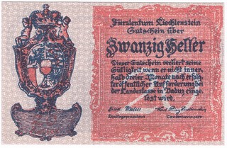 Bon de n�cessit� 20 Heller - 1920